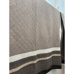 New Brown Lightweight Quilt large 120x120 King bedding mitered Border + 2 shams